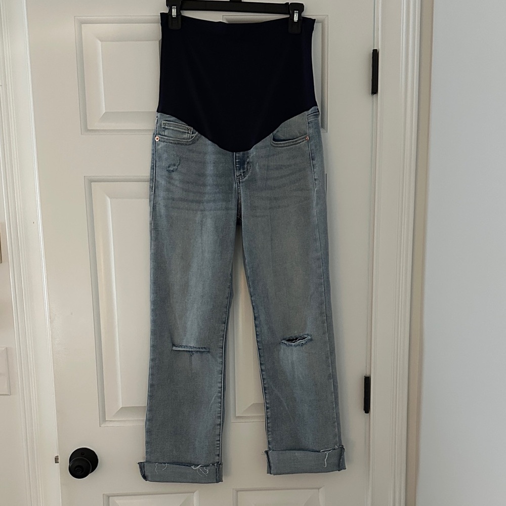 Pinkblush Women's Light Blue Straight Leg Maternity Jeans